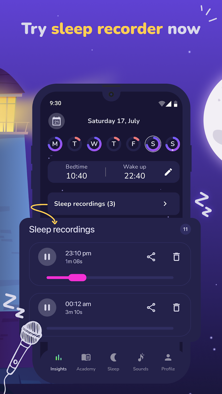 Sleep Tracker & Alarm - Moonap screenshot